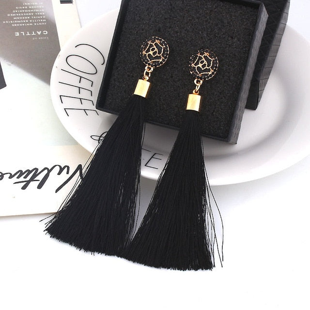 Bohemian Crystal Tassel Earrings