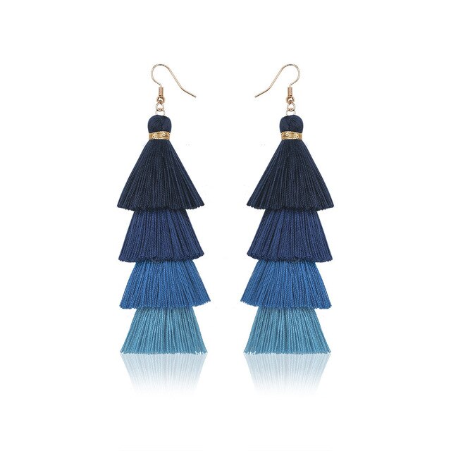 Bohemian Crystal Tassel Earrings