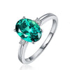 Green Sapphire Ring in 925 Silver